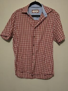 James Campbell Red Plaid Short-Sleeve Button-Down Shirt